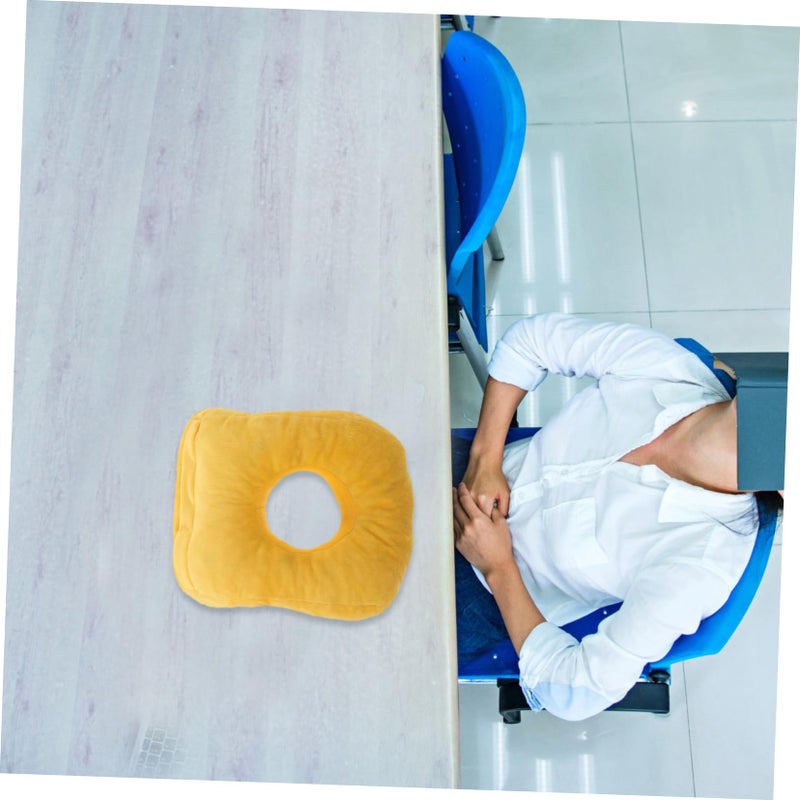 Face Down Memory Foam Pillow for Stomach Sleepers with Removable Washable Breathable Mesh Cover Yellow - Image 5