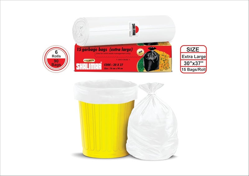 shalimar Shalimar Premium Lavender Fragrance Scented Garbage Bags Extra Large Size 30x37 Inches90 Bags Pack of 6 Rolls with 15 Bags Each for DustbinTrash Bag White Perforated Box for Easy Dispensing  - Image 4
