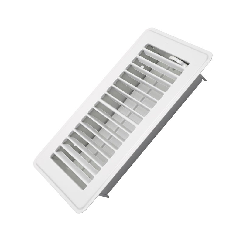 Howeall 4 x 8 Floor Register Heavy Duty Steel Walkable Floor Vents Easy Adjust Air Supply Lever Vent Covers for Home White