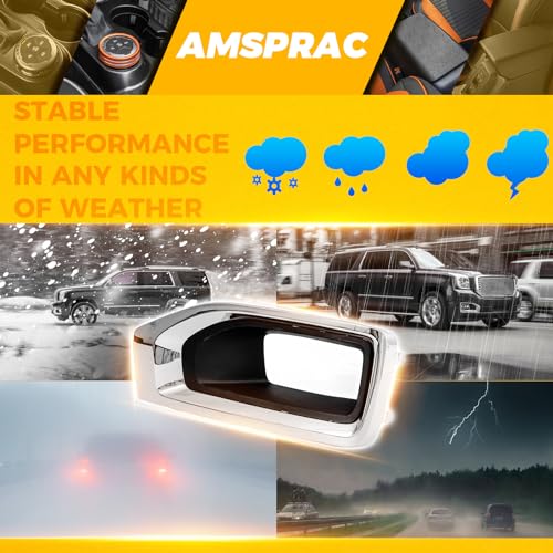 AMSPRAC Fog Light Covers,Front Bumper Fog Lamps Bezel Cover Trim,Fog Light Covers Replacement fit for GMC Yukon,Yukon XL,2015 2016 2017 2018 2019 2020,Chrome GM1038187 22936426 (Left Side) - Image 5