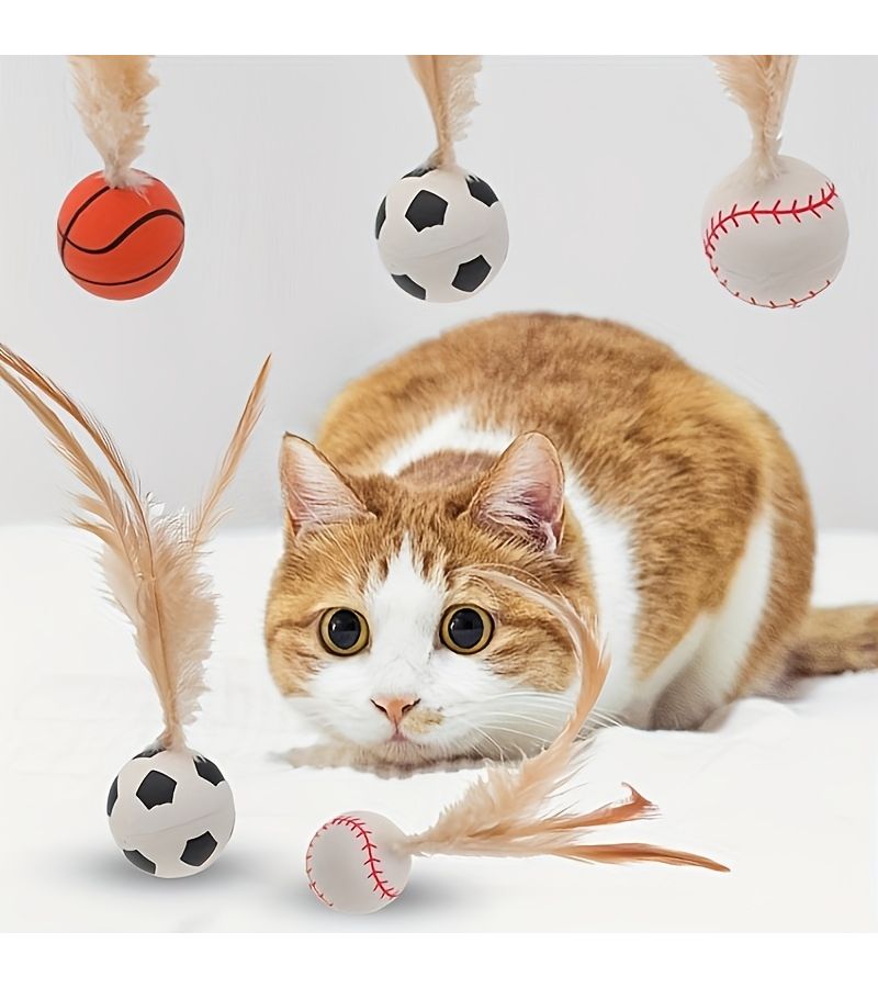 5 Pieces Interactive Cat Ball Toy Ultra Quiet Self Rolling Floating Indoor Pet Rubber Ball No Batteries Required - Image 2