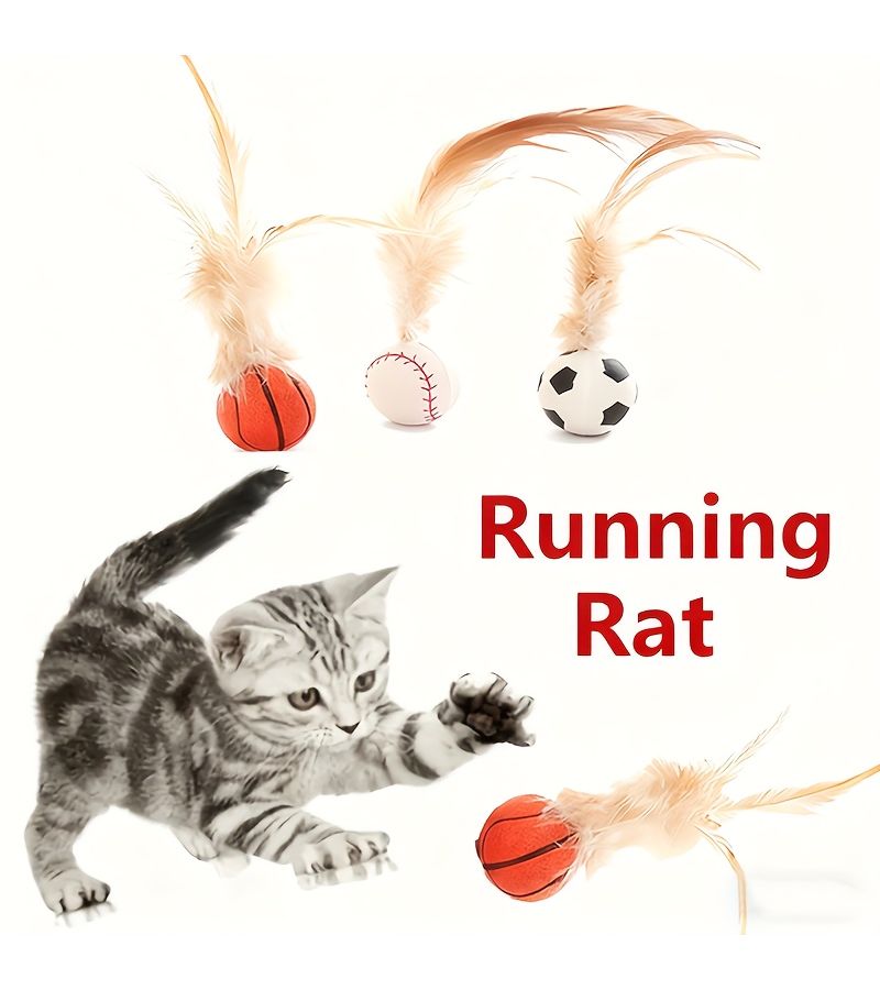 5 Pieces Interactive Cat Ball Toy Ultra Quiet Self Rolling Floating Indoor Pet Rubber Ball No Batteries Required - Image 1