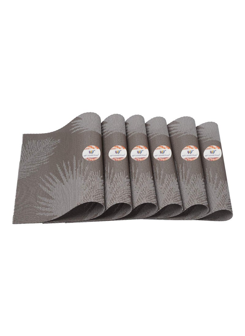 NFI essentials NFI essentials PVC Washable Dining Table Place Mats, Set of 6 Pieces, Heat and Stain Resistant Woven Vinyl Mats Easy to Clean, Multipurpose Placemats for Kitchen,Dinning Table, Size: 45x30cm  - Image 4