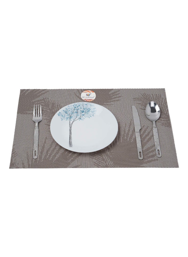 NFI essentials NFI essentials PVC Washable Dining Table Place Mats, Set of 6 Pieces, Heat and Stain Resistant Woven Vinyl Mats Easy to Clean, Multipurpose Placemats for Kitchen,Dinning Table, Size: 45x30cm  - Image 3