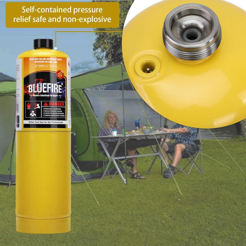MR. Torch BLUEFIRE (2) 14.1 oz Modern MAPP Gas Cylinder 99.9% High Purity Propylene Equal to MAP-PRO Hotter than Small Propane Tank Torch Fuel Various Packages Available MAP GAS Cylinder Torch Kit Pack of 2 - Image 2