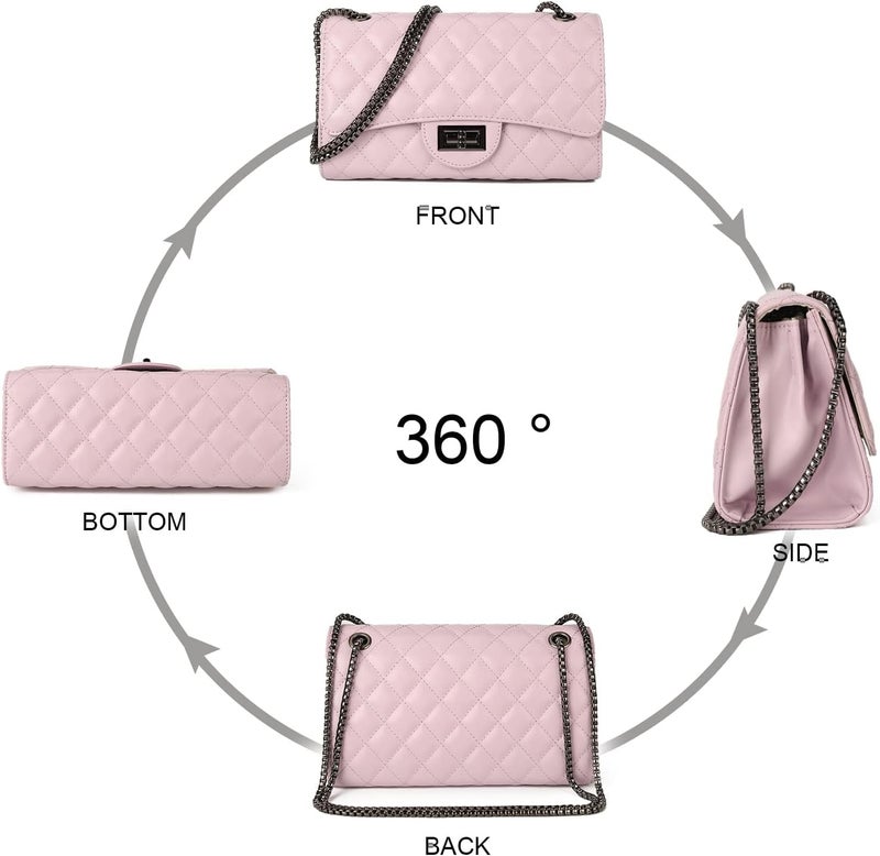 Gladdon Quilted Crossbody Purse for Women Trendy Ladies Shoulder Bag with Chain Designer Purses - Image 3