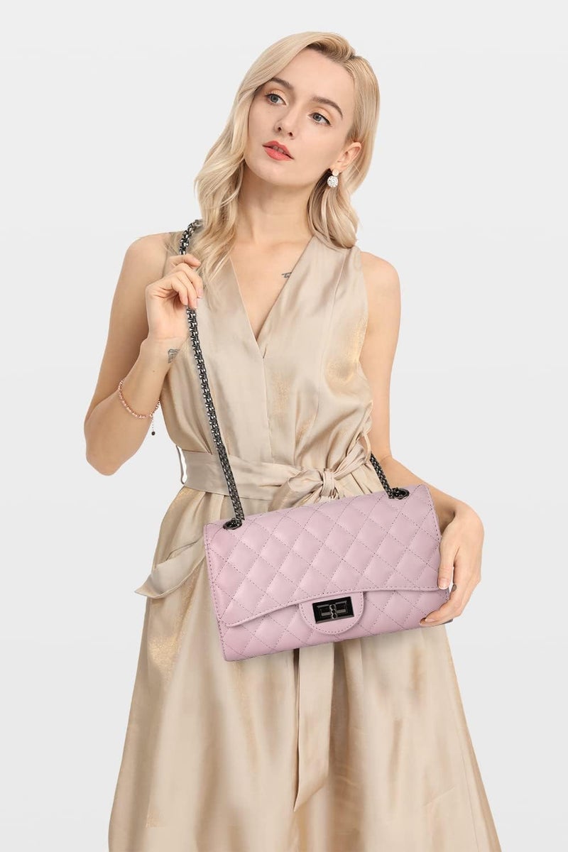 Gladdon Quilted Crossbody Purse for Women Trendy Ladies Shoulder Bag with Chain Designer Purses - Image 2