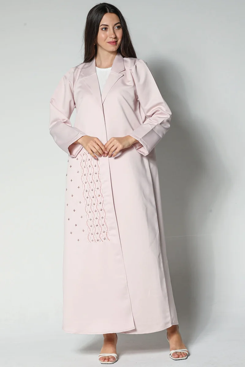 Moistreet  Embroidered Open Front Abaya for Women | Best Price UAE