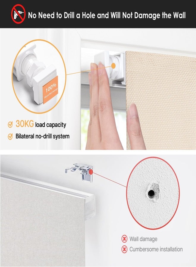 LazBlinds Cordless Roman Shades - No Tools No Drill Easy Install Blackout Window Blinds, Thermal Insulated Room Darkening with UV Blocking for Bedroom/Living Room, Window Size 20" W x 48" H, Beige - Image 3