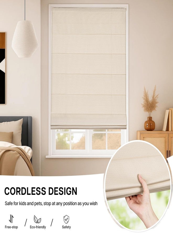 LazBlinds Cordless Roman Shades - No Tools No Drill Easy Install Blackout Window Blinds, Thermal Insulated Room Darkening with UV Blocking for Bedroom/Living Room, Window Size 20" W x 48" H, Beige - Image 5