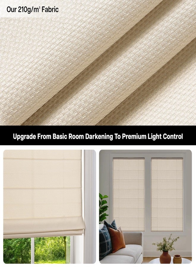 LazBlinds Cordless Roman Shades - No Tools No Drill Easy Install Blackout Window Blinds, Thermal Insulated Room Darkening with UV Blocking for Bedroom/Living Room, Window Size 20" W x 48" H, Beige - Image 2