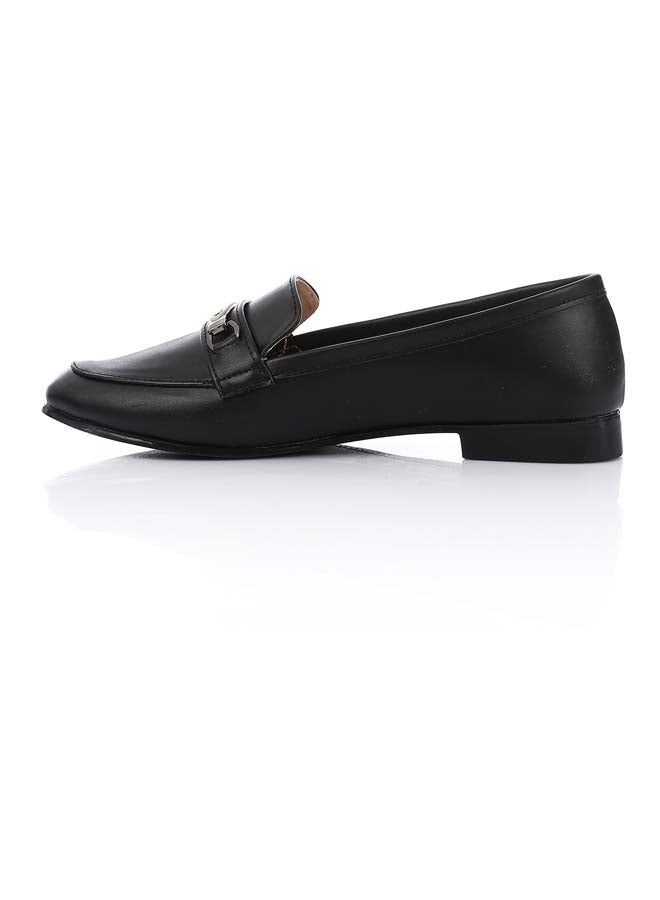 ICE CLUB ICE CLUB Leather Slip-On Flat Shoes - Black - Image 4