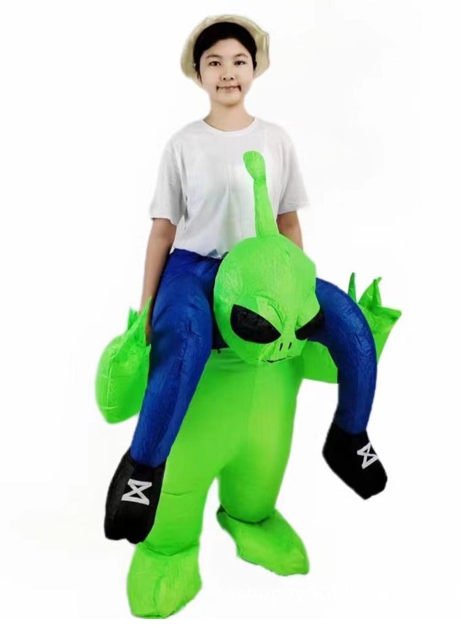 Inflatable Alien Costume Green 120-150cm Height - Image 2