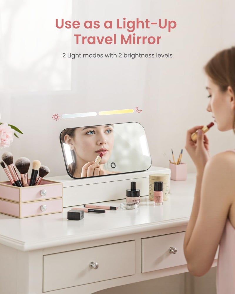 RENPHO Portable Rechargeable Scale for Body Weight Travel Weight Scale with Travel Makeup Mirror SlideOut LED Display Digital High Accurate Scale for Traveling 400lbs Core Go 898 x 528 - Image 3