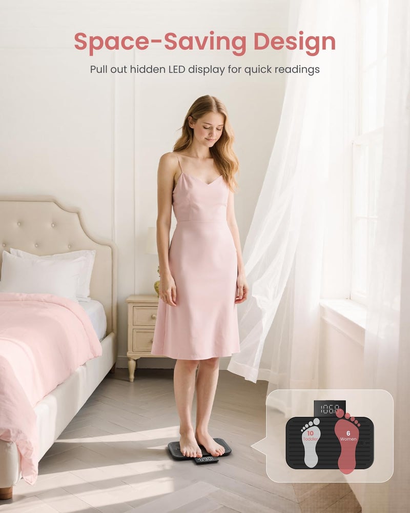 RENPHO Portable Rechargeable Scale for Body Weight Travel Weight Scale with Travel Makeup Mirror SlideOut LED Display Digital High Accurate Scale for Traveling 400lbs Core Go 898 x 528 - Image 4