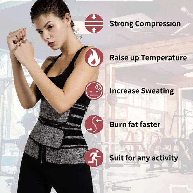 Bluejw Slimming Waist Trainer - Double Belt Neoprene Waist Trimmer Body Shaper for Tummy Control & Waist Trimmers - Image 4
