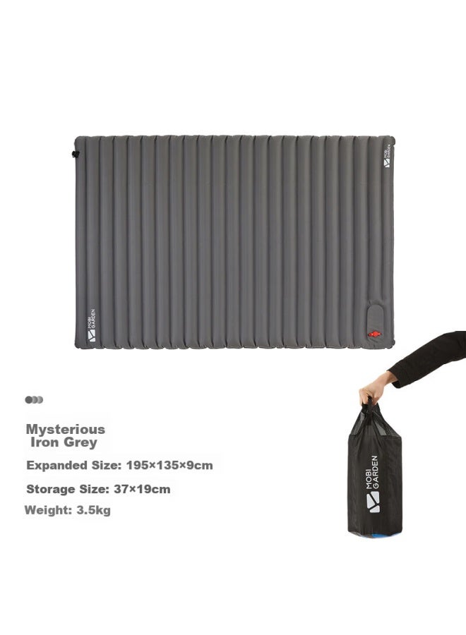 Mobigarden Moisture-proof Mat, Outdoor Camping Wide And Thick Foldable Inflatable Double Air Bed, Nx20663005, Dark Iron Gray - Image 2