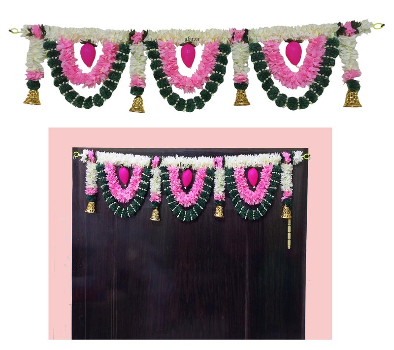 afarza Toran for Main Door Latest Home Decoration Entrance Hanging Plastic Lotus Bell Handmade Bandarwal Gift Item - Image 1