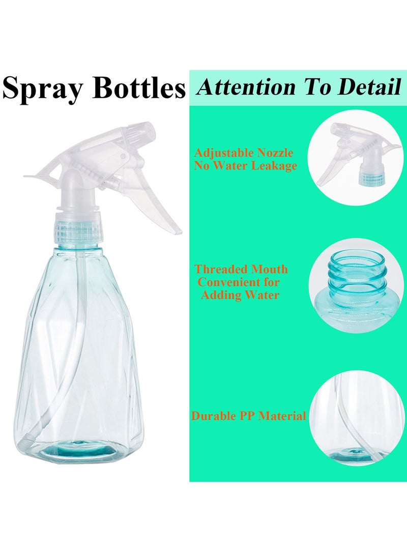 Qiccijoo Qiccijoo Spray Bottles 2 Pack 500ml/17oz Empty Plastic Spray Bottles for Cleaning,Hair,Solutions,Plants, Pets, Squirt Bottle Adjustable Fine Mist to Stream (Green & Grey) - Image 3