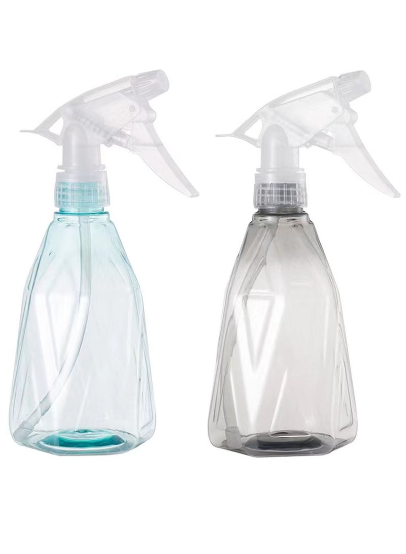 Qiccijoo Qiccijoo Spray Bottles 2 Pack 500ml/17oz Empty Plastic Spray Bottles for Cleaning,Hair,Solutions,Plants, Pets, Squirt Bottle Adjustable Fine Mist to Stream (Green & Grey) - Image 1