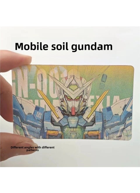 Mobile Suit Gundam Grating Card 3-inch Small Card Postcard High Color Mecha Change To Send Gifts To Friends-Color:Gundam Grating Cards With 5 Different Angles/different Patterns-Specifications:Standard