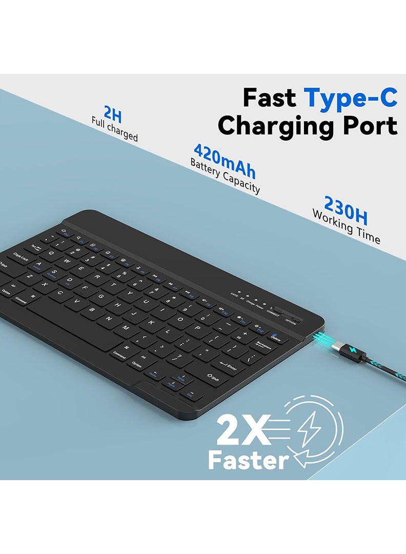 ثيودور جراب لوحة مفاتيح لجهاز iPad Pro مقاس 11 بوصة (M5/M4) 2025/2024، غطاء نحيف وخفيف الوزن مع حامل ولوحة مفاتيح بلوتوث لاسلكية قابلة للفصل مغناطيسيًا، جراب قابل للفصل مغناطيسيًا، خاصية التشغيل/الإيقاف التلقائي - أسود - Image 4