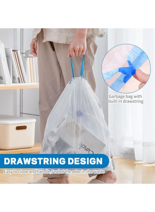 BODFPPC 4 Gallon Trash Bags Drawstring, Small Trash Bags Tear-Free, 4 Gal Unscented White Small Garbage Bags, Separated Thick Plastic Wastebasket Liners for Toilet Home Office and Bedroom, 120 Count - Image 5