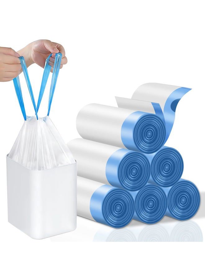 BODFPPC 4 Gallon Trash Bags Drawstring, Small Trash Bags Tear-Free, 4 Gal Unscented White Small Garbage Bags, Separated Thick Plastic Wastebasket Liners for Toilet Home Office and Bedroom, 120 Count - Image 1