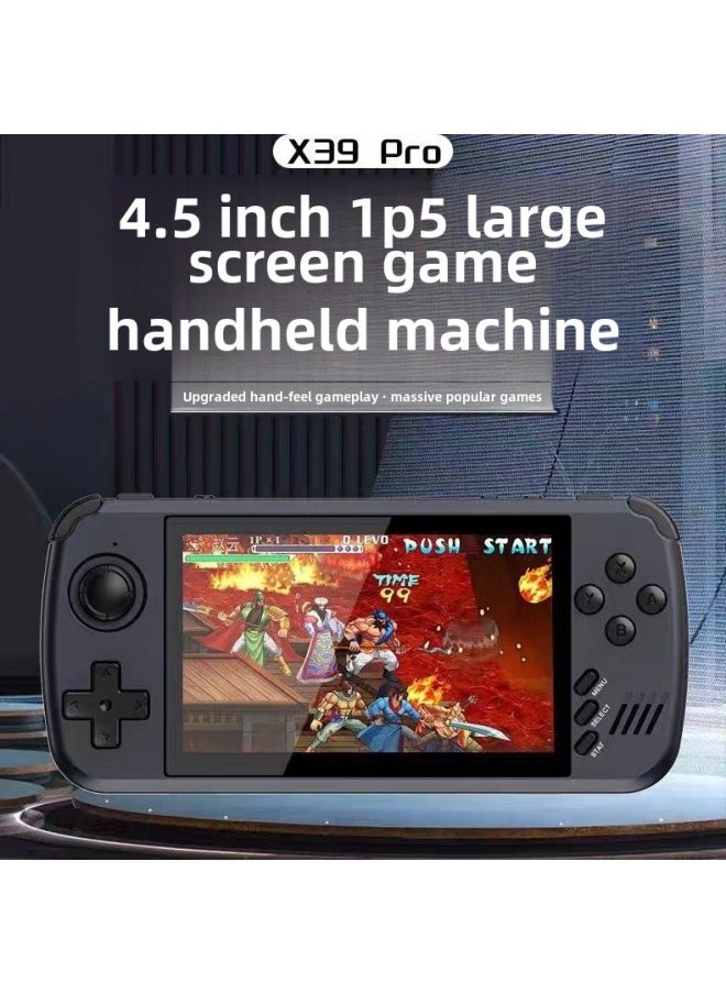 Powkiddy Overlord Treasure Box X39 Game Machine 4.3IPS HD Large Screen Ps Handheld 10 Simulator-Product Color:x39pro Transparent Black-Model:X39pro Without Card