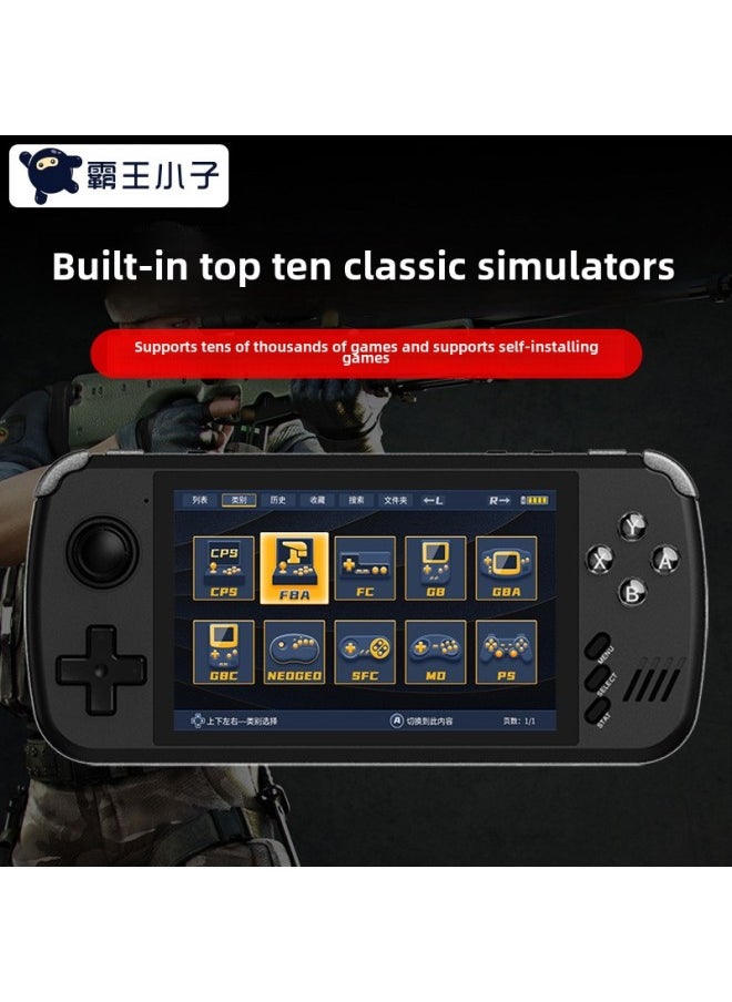 Powkiddy Overlord Treasure Box X39 Game Machine 4.3IPS HD Large Screen Ps Handheld 10 Simulator-Product Color:x39pro Transparent Black-Model:X39pro Without Card