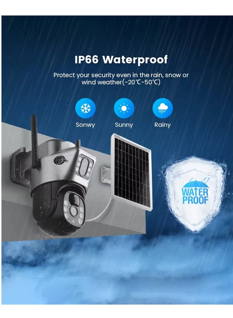 إيكويكام كاميرا تعمل بالطاقة الشمسية بدقة 4K و8 ميجابكسل وكاميرات PTZ 4G Sim خارجية بعدسة مزدوجة وكاميرا IP تعمل بالطاقة الشمسية وكاميرا CCTV أمنية مدمجة بالبطارية وكاميرا PIR (مع بطاقة SD سعة 64 جيجابايت) - Image 5
