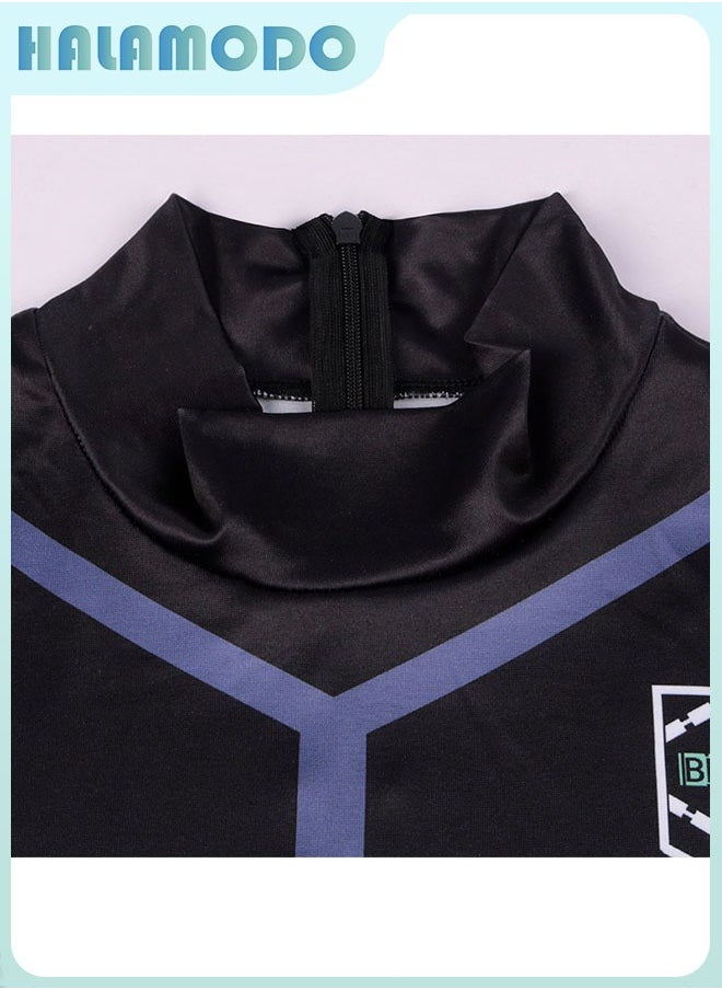 HALAMODO - Blue Lock Anime Isagi Yoichi No.11 Basketball Jersey Set, Full Uniform with Onesie, Top & Shorts, Cosplay Costume for Men & Women, Double-Sided Print, Blue/Black, Size XL - Image 1