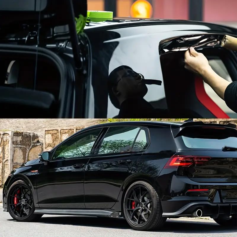 HAPPYMATES Vinyl Wrap Sheet for Car & Bike Self Adhesive Wrap Sticker and Decal Roll Film for Auto Vehicle Motorcycle (12 X 48 Inch, Black Wrap) - Image 2
