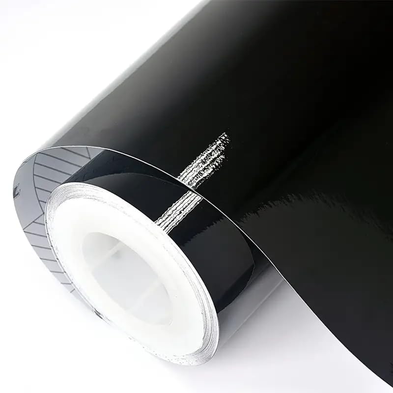 HAPPYMATES Vinyl Wrap Sheet for Car & Bike Self Adhesive Wrap Sticker and Decal Roll Film for Auto Vehicle Motorcycle (12 X 48 Inch, Black Wrap) - Image 1