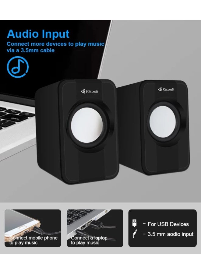 Kisonli S-444 Wired USB Speaker – Compact Design with Powerful Sound for PC & Laptop - Image 3