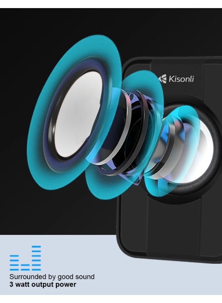 Kisonli S-444 Wired USB Speaker – Compact Design with Powerful Sound for PC & Laptop - Image 4