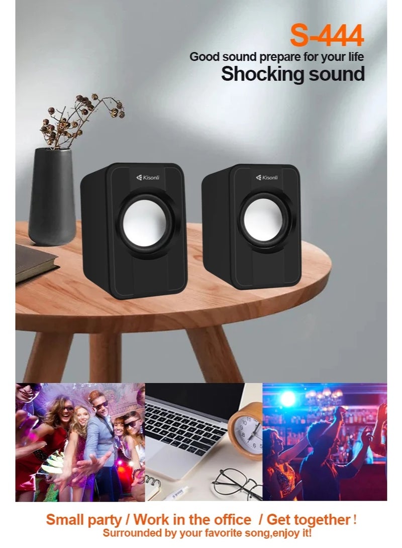 Kisonli S-444 Wired USB Speaker – Compact Design with Powerful Sound for PC & Laptop - Image 2