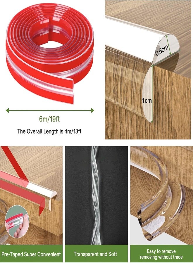 ONE AND ONLY Transparent Silicone Edge Protector Strip 6M | Baby Proofing Safety Guard for Sharp Table, Bed & Furniture Corners | Soft BPA-Free Pre-Taped Adhesive | Child Safety Edge Guard - Image 4