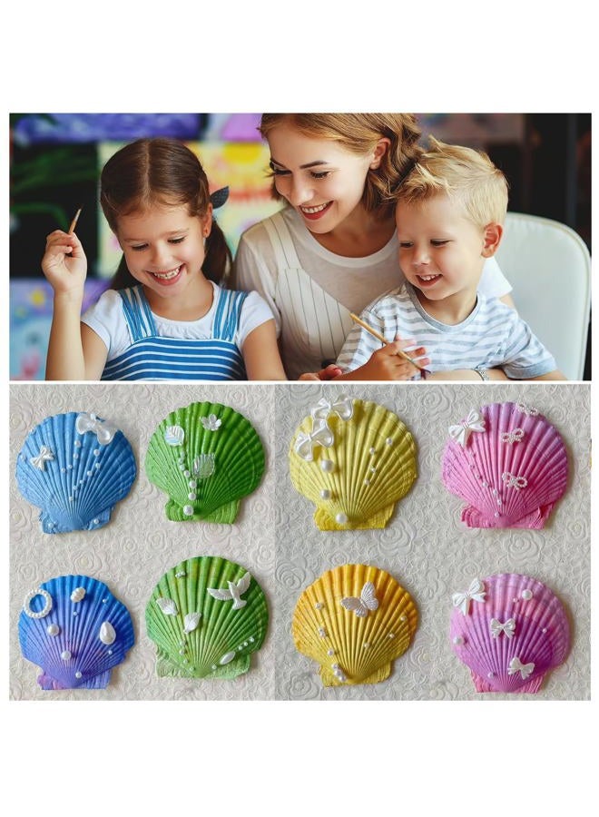 YUNMOE 12PCS Large Natural Scallop Shells 4''-5'' White Sea Shells for DIY Craft Making, Hand Painting, Ocean Themed Party and Home Décor - Image 4