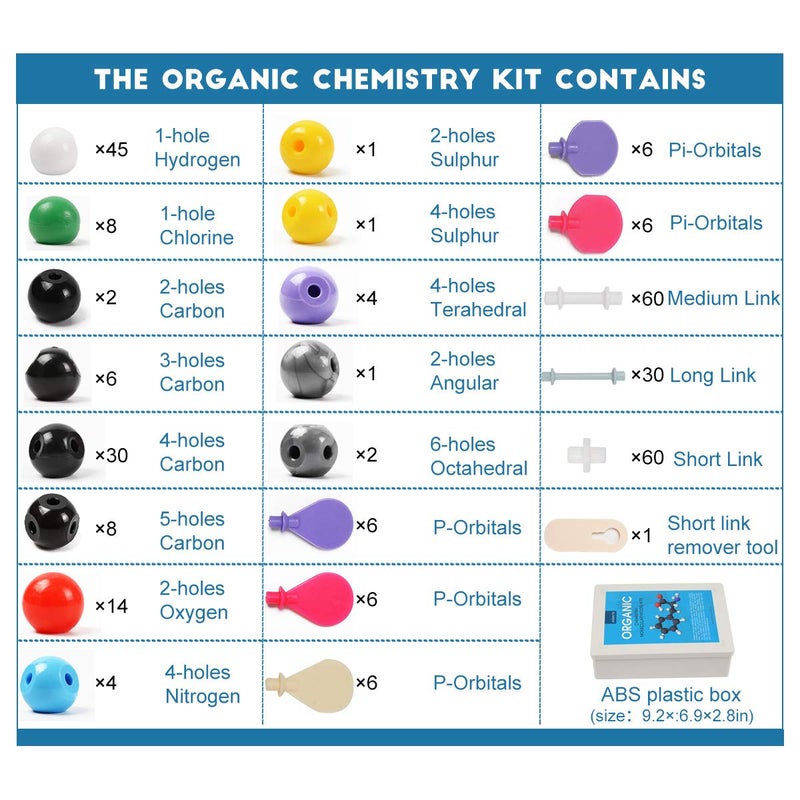 Armyte Organic Chemistry Model Kit (307 PCS) – Armyte Chemistry Molecular Model for Teacher Student and Young People Academic Chemistry Education, Pack with Atoms, Bonds, Electron Orbital (Colorful) - Image 3