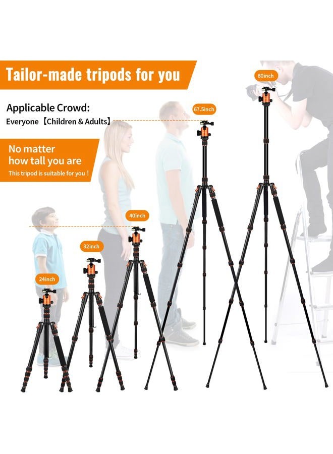 Victiv 80" Camera Tripod, Aluminum Heavy Duty Tripod Stand with 360° Ball Head, Camera Tripods & Monopods with Carry Bag, Suitable for Canon Nikon Binoculars Spotting Scope Telescope  - Image 4