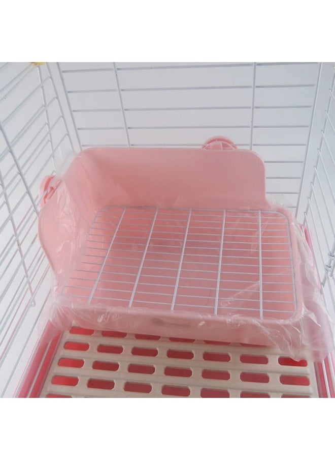 lasenersm 50 Pieces Disposable Cage Liners Disposable Rabbit Cage Liners Guinea Pig Cage Liner Bag Plastic Cage Liners Rabbit Litter Box Bag Small Animals Bedding Litter Pan Bag(60x40cm, Transparent)  - Image 5