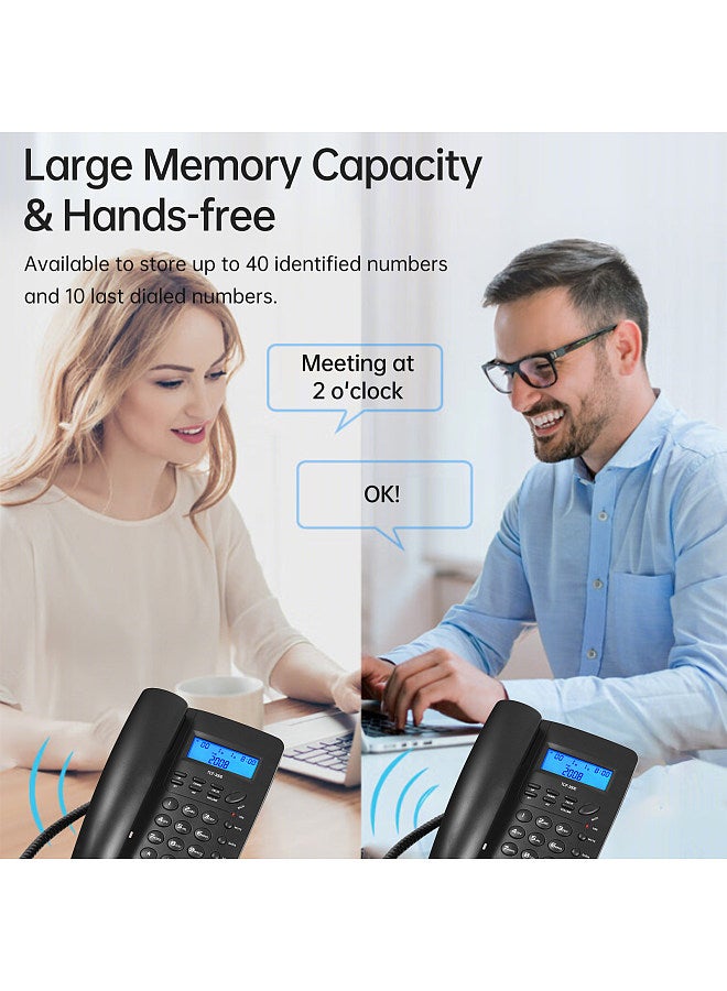 Generic TCF3000 Black Corded Phone with Memory Key Landline Phone Telephone Support Hands-Free/Redial/Flash/Speed Dial/Ring Volume Control for Elderly Seniors Home Office Business Hotel  - Image 2