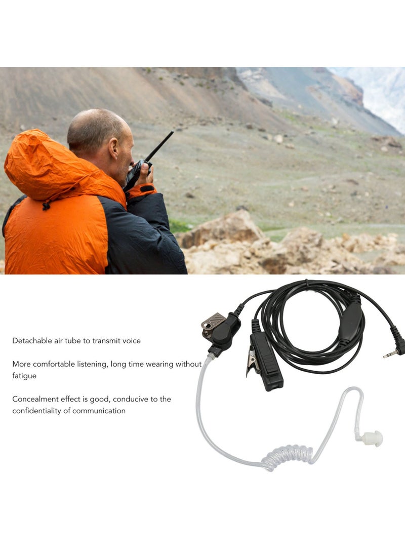 Generic 2.5mm Acoustic Tube Earpiece Single Pin PTT Button Walkie Talkie Headset with Steel Clip for Motorola for Talkabout Black 5Pcs  - Image 3