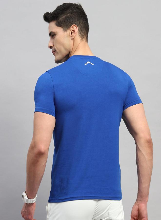 Rock.it Men Royal Blue Solid Round Neck T Shirt - Image 4