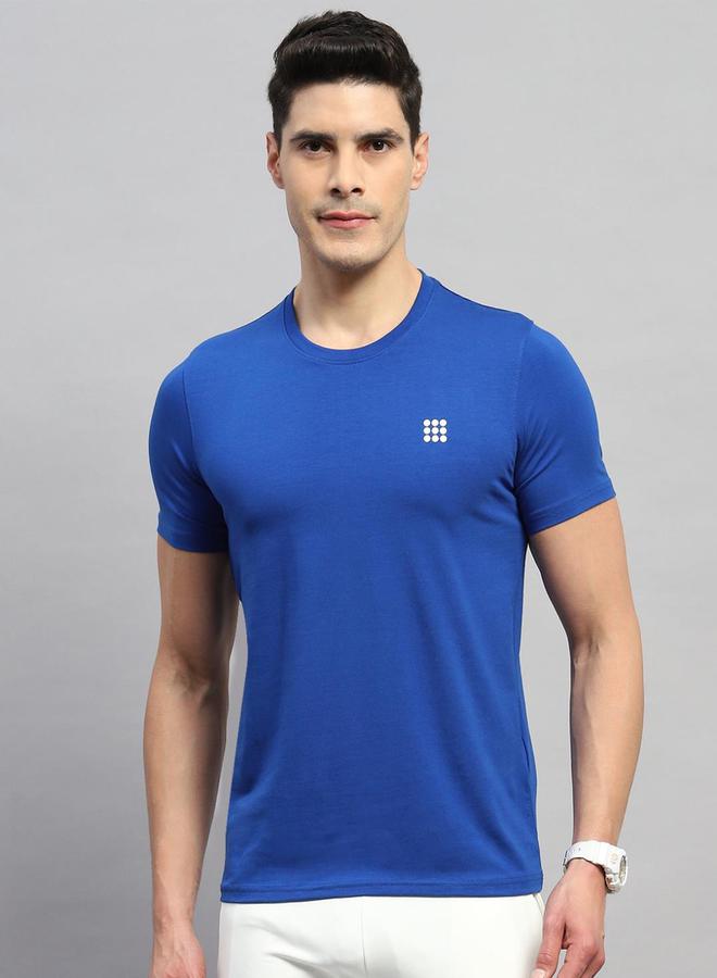 Rock.it Men Royal Blue Solid Round Neck T Shirt - Image 1