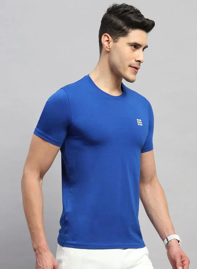 Rock.it Rock.it Men Royal Blue Solid Round Neck T Shirt