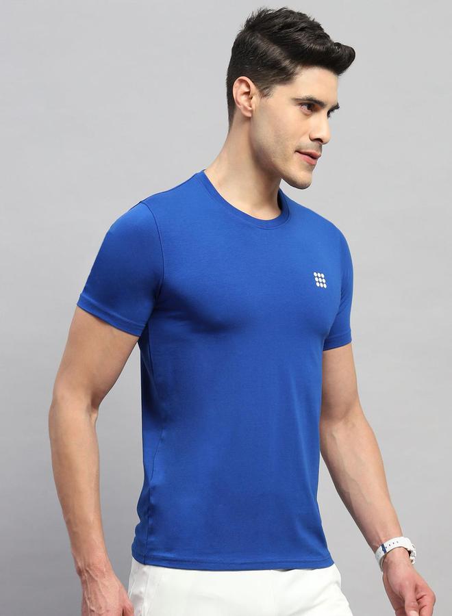 Rock.it Men Royal Blue Solid Round Neck T Shirt - Image 3