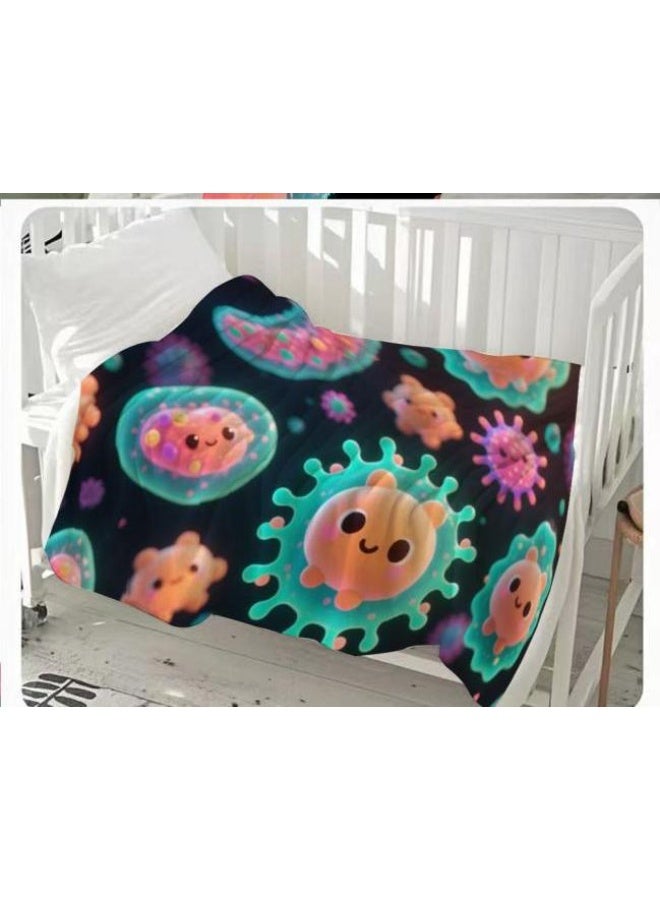 general Baby and children's cartoon flannel thin blanket (warm and comfortable, suitable for sleep, game use) 70cm*100cm - Image 2