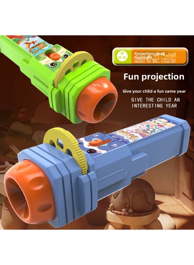 Children's Luminous Flashlight Projector Slide Educational Early Education Toys Baby Creative Starry Sky Music Projection Lamp 